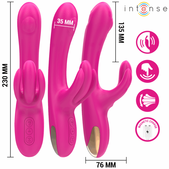 INTENSE - BRITNEY MULTIFUNCIONAL RABBIT VIBRADOR 23 CM ROSA