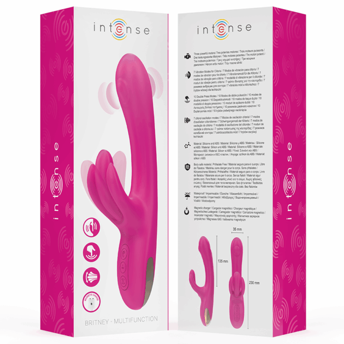 INTENSE - BRITNEY MULTIFUNCIONAL RABBIT VIBRADOR 23 CM ROSA