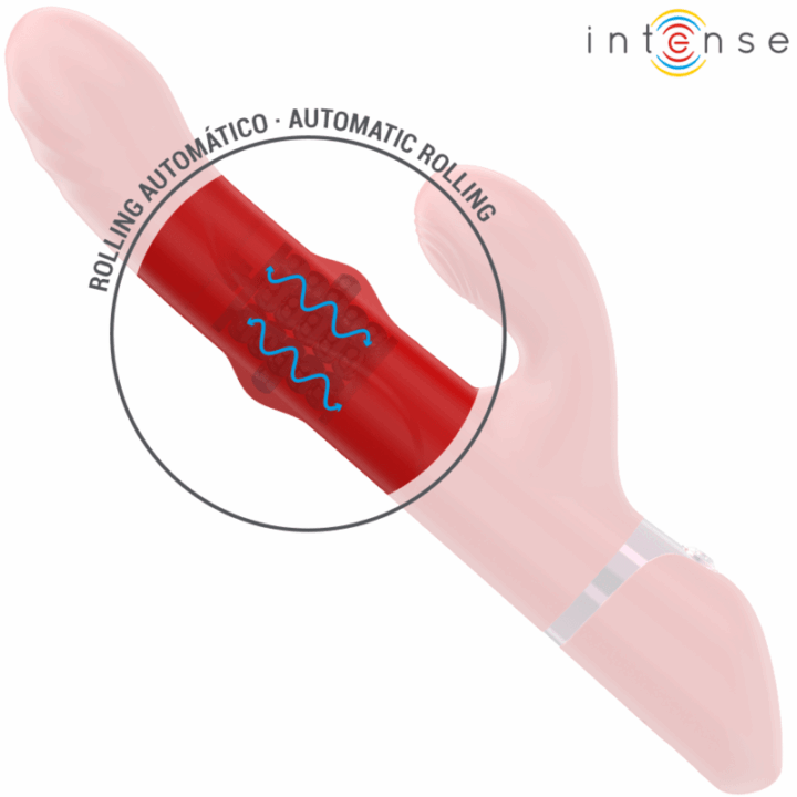 INTENSE - LELE VIBRADOR MULTIFUNCIONAL ROTATIVO & OSCILAÇÃO & ESTIMULAÇÃO VERMELHO