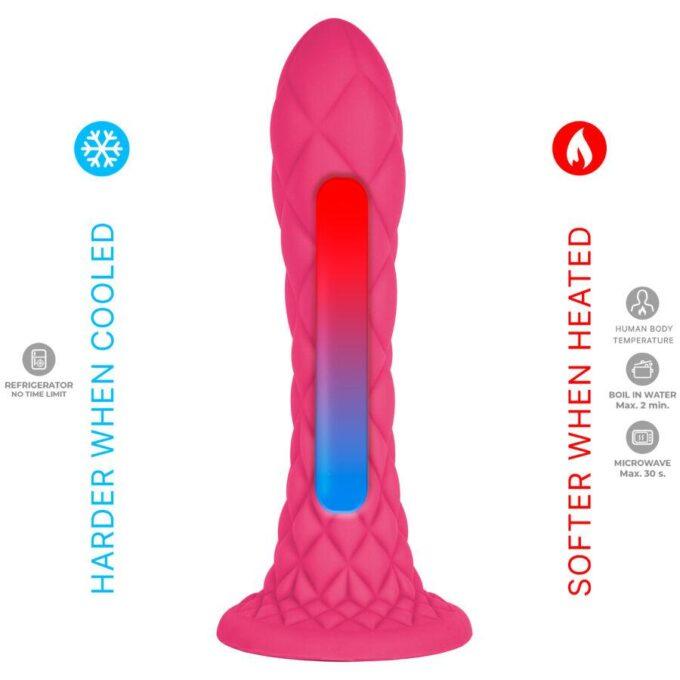 SILEXD - DREAMY DILDO FANTASY SILICONE LÍQUIDO TERMORATIVO FÚCSIA 18,5 CM