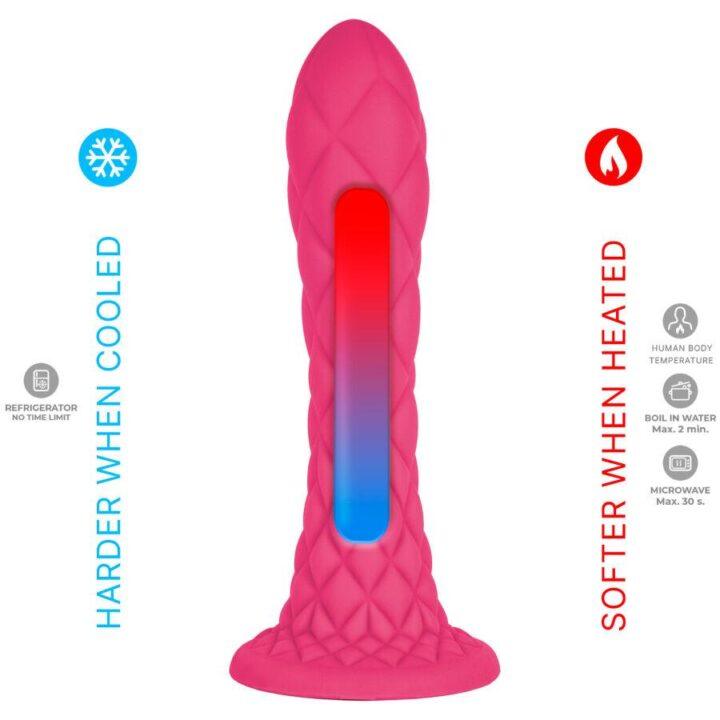 SILEXD - DREAMY DILDO FANTASY SILICONE LÍQUIDO TERMORATIVO FÚCSIA 18,5 CM