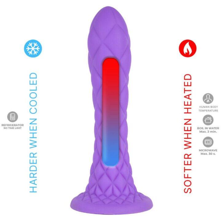 SILEXD - DREAMY DILDO FANTASY SILICONE LÍQUIDO TERMORATIVO VIOLETA 18,5 CM