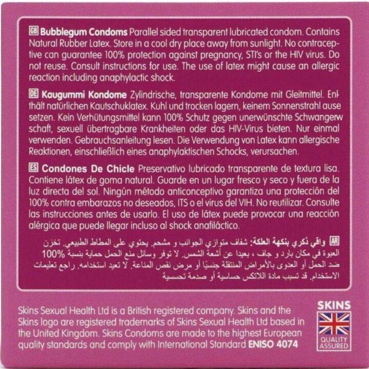 SKINS - PRESERVATIVOS BUBBLEGUM PREMIUM PACOTE 4