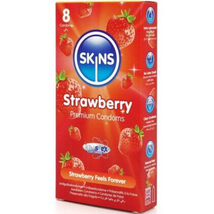 SKINS-SKINS-STRAWBERRY-PREMIUM-CONDOMS-PACK-8-1