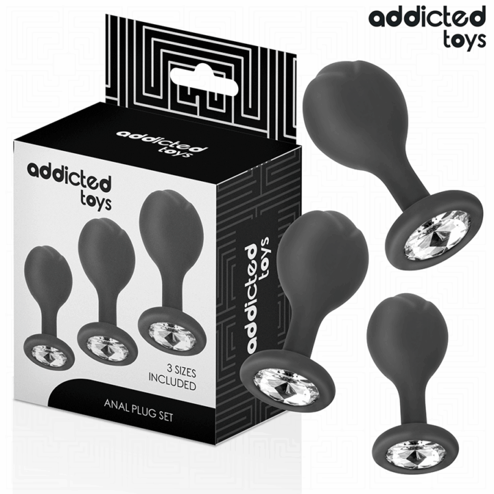ADDICTED TOYS - CONJUNTO DE 3 PLUG ANAL COM JOIA