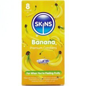 SKINS - PRESERVATIVOS BANANA PREMIUM PACOTE COM 8