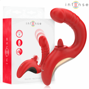 INTENSE - VIBRADOR E ESTIMULADOR PAULINA EM FORMATO U VERMELHO