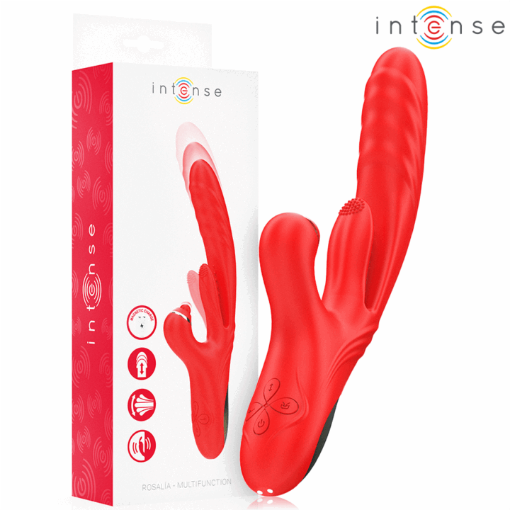 INTENSE - ROSALIA VIBRADOR MULTIFUNCIONAL 3 EM 1 VERMELHO