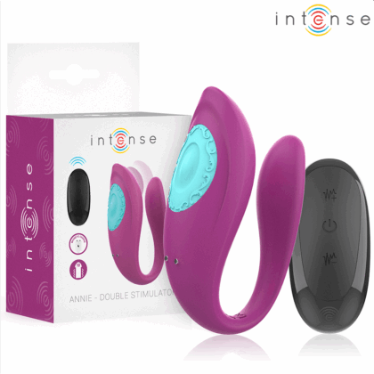 INTENSE - ANNIE VIBRADOR E ESTIMULADOR EM FORMA DE U ROXO CONTROLE REMOTO