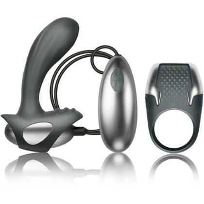 CLIMAXIMUM - KIT EXCITE ANEL PARA PÉNIS + MASSAGEADOR DE PRÓSTATA COM FIO
