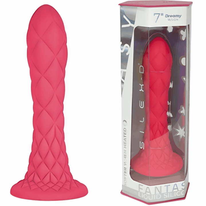 SILEXD - DREAMY DILDO FANTASY SILICONE LÍQUIDO TERMORATIVO FÚCSIA 18,5 CM