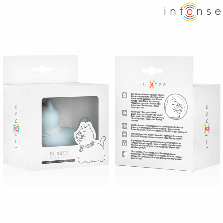 INTENSE - ESTIMULADOR DUCHESS COM LÍNGUA GIRATÓRIA 360º AZUL