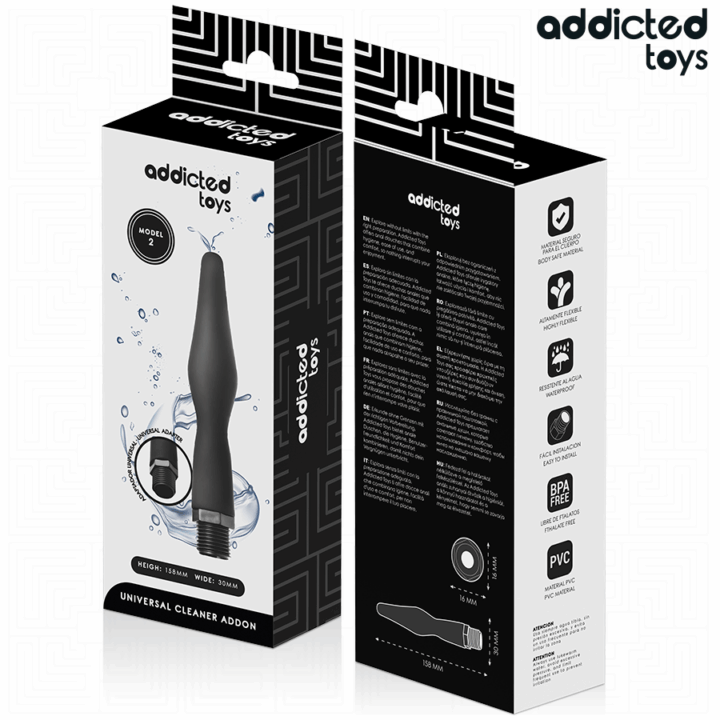 ADDICTED TOYS - LIMPADOR ANAL COM ADAPTADOR UNIVERSAL MODELO 2