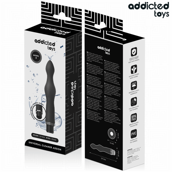 ADDICTED TOYS - LIMPADOR ANAL COM ADAPTADOR UNIVERSAL MODELO 3