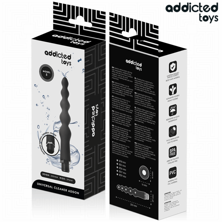 ADDICTED TOYS - LIMPADOR ANAL COM ADAPTADOR UNIVERSAL MODELO 5