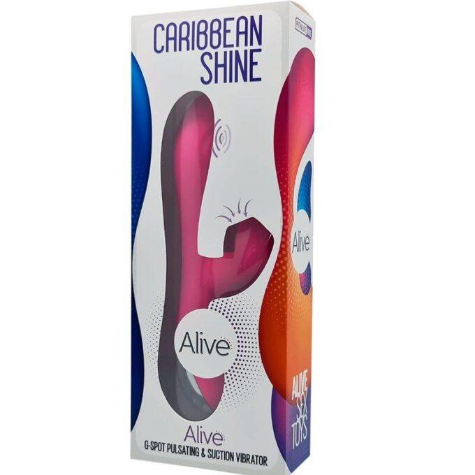 ALIVE - VIBRADOR CARIBBEAN SHINE E VENTOSA FÚCSIA