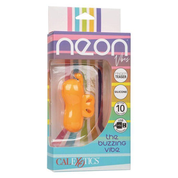 CALEXOTICS - NEON VIBES BUZZING VIBE O ESTIMULADOR DE DEDO 10 VIBRAÇÕES LARANJA