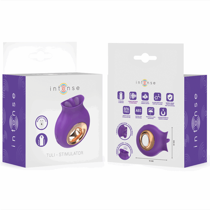 INTENSE - ESTIMULADOR DE CLITÓRIS TULI 9 VIBRAÇÕES E 9 OSCILAÇÕES ROXO