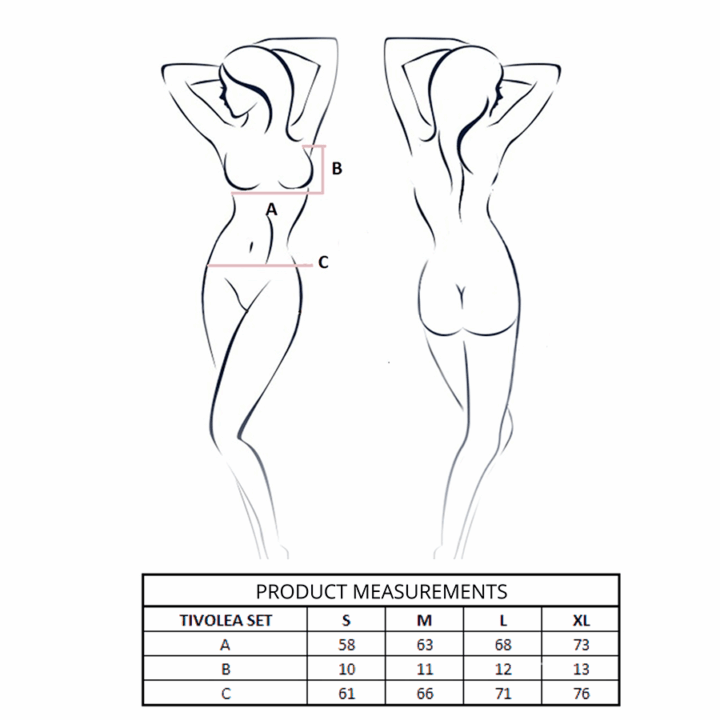 PASSION - CONJUNTO DE SUTIÃ + TANGA TIVOLEA PRETO G/GG