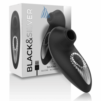 BLACK&SILVER - DRAKE DELUXE SUCKING VIBE SILICONE RECARREGÁVEL PRETO