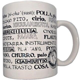 DIABLO PICANTE - CANECA BRANCA COM SINÔNIMOS DE PÊNIS 370 ML