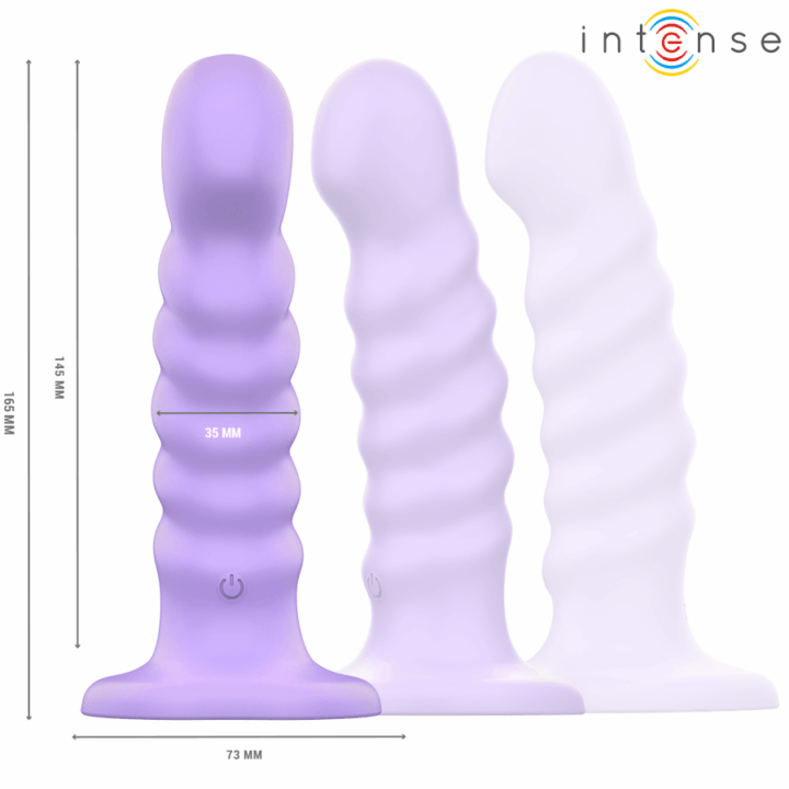 INTENSE - VIBRADOR BRENDA TAMANHO M DESIGN ESPIRAL 10 VIBRAÇÕES ROXO CONTROLE REMOTO