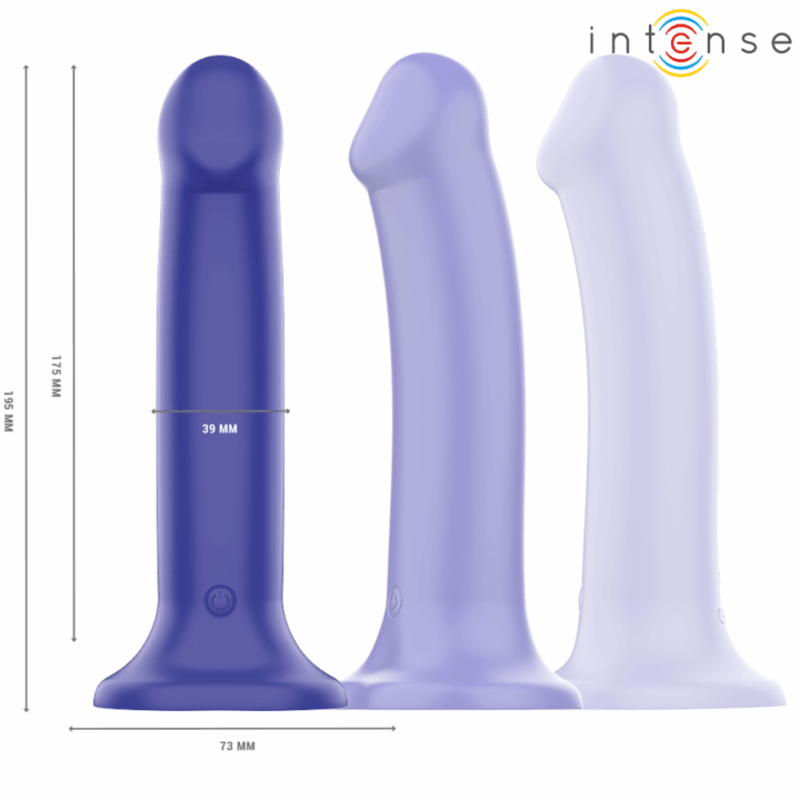 INTENSE - VIBRADOR VICTORIA COM VENTOSA 10 VIBRAÇÕES AZUL ESCURO CONTROLE REMOTO