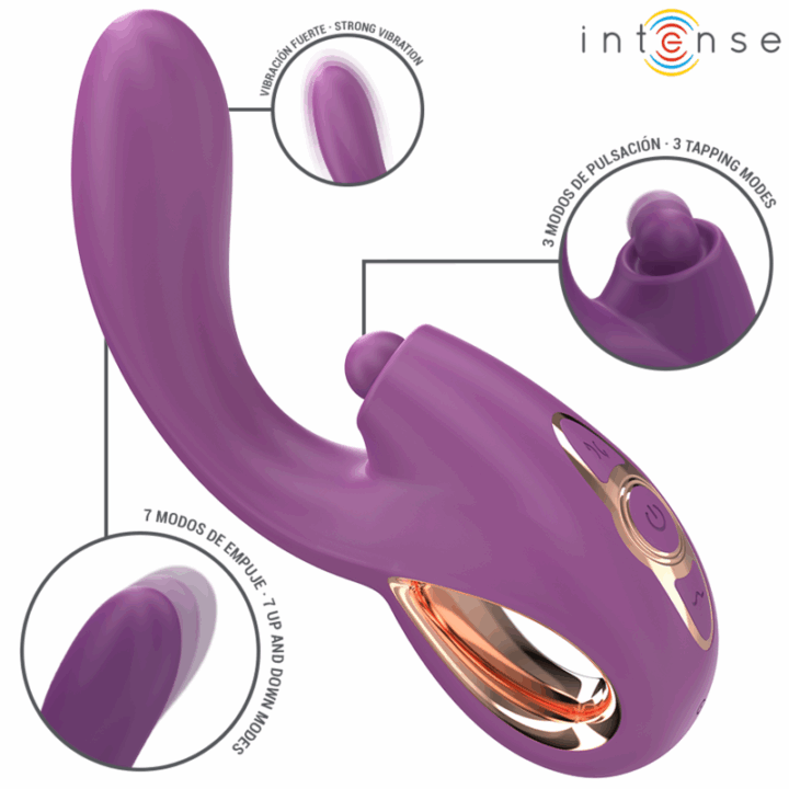 INTENSE - LALI MULTIFUNCIONAL VIBRADOR DE PONTO G COM BATIDA, IMPULSÃO E VIBRAÇÃO ROXO