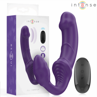 INTENSE - JILL VIBRADOR DUPLO 20 CM ROXO CONTROLE REMOTO