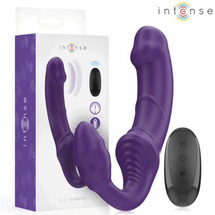 INTENSE - JILL VIBRADOR DUPLO 20 CM ROXO CONTROLE REMOTO