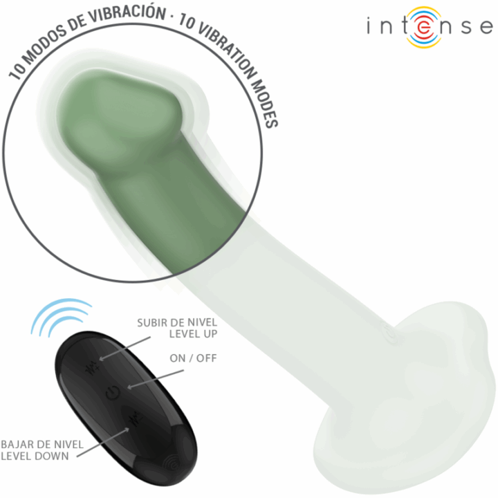 INTENSE - VIBRADOR BECCA COM VENTOSA 10 VIBRAÇÕES VERDE CONTROLE REMOTO