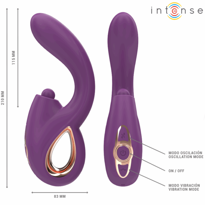 INTENSE - LALI MULTIFUNCIONAL VIBRADOR DE PONTO G COM BATIDA, IMPULSÃO E VIBRAÇÃO ROXO