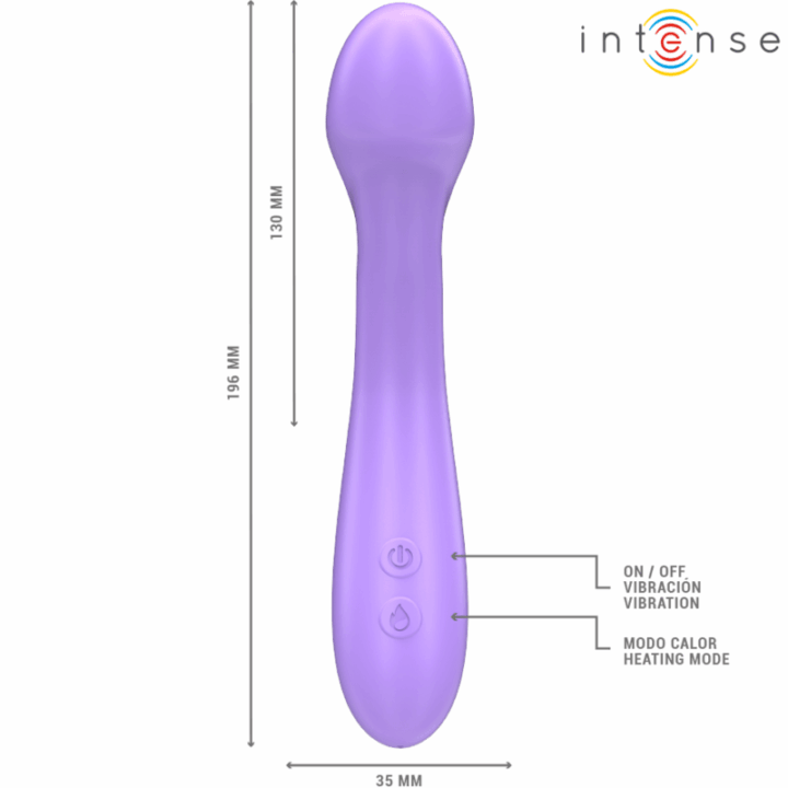 INTENSE - VIBRADOR BECKY 19 CM AQUECÍVEL 7 VIBRAÇÕES ROXO