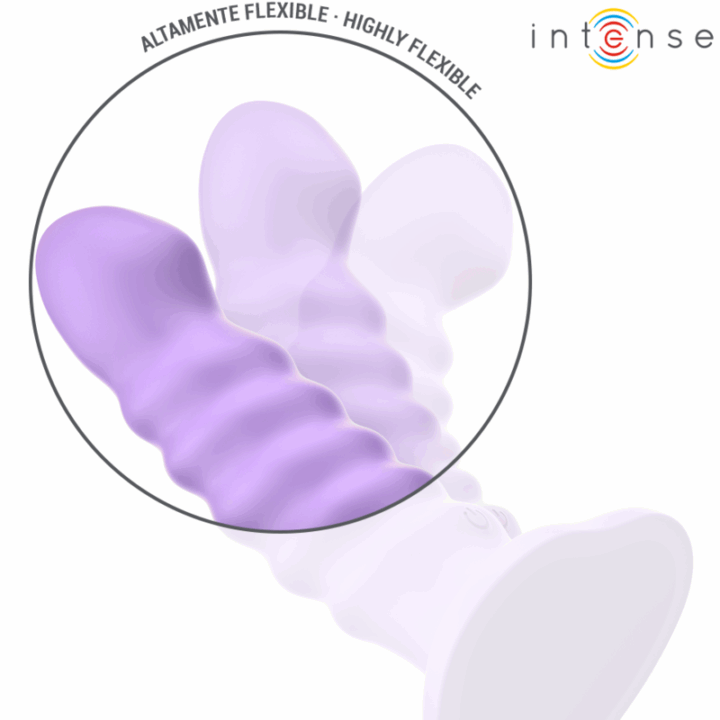 INTENSE - VIBRADOR BRENDA TAMANHO M DESIGN ESPIRAL 10 VIBRAÇÕES ROXO CONTROLE REMOTO