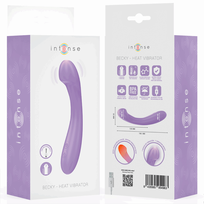 INTENSE - VIBRADOR BECKY 19 CM AQUECÍVEL 7 VIBRAÇÕES ROXO