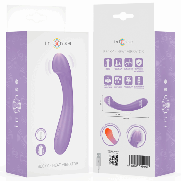 INTENSE - VIBRADOR BECKY 19 CM AQUECÍVEL 7 VIBRAÇÕES ROXO