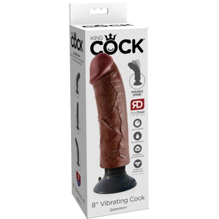 KING COCK - VIBRATING COCK BROWN 20.32 CM