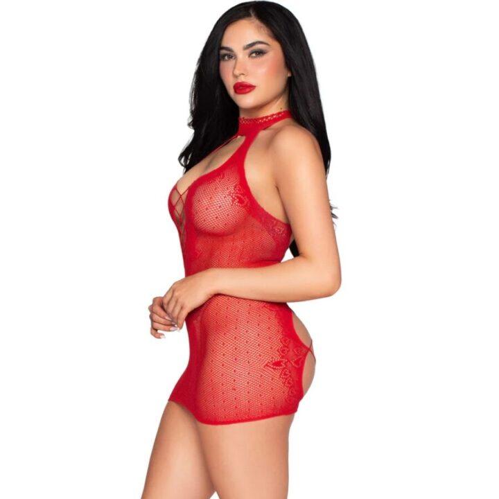 LEG AVENUE - 81675 MINI VESTIDO HALTER VERMELHO - TAMANHO ÚNICO