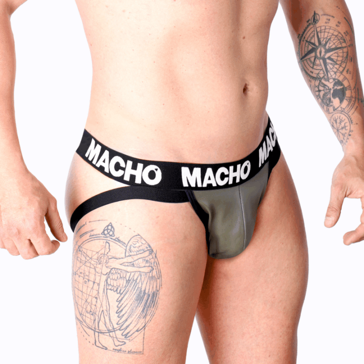 MACHO - MX27GR JOCK COURO CINZA BEGE L