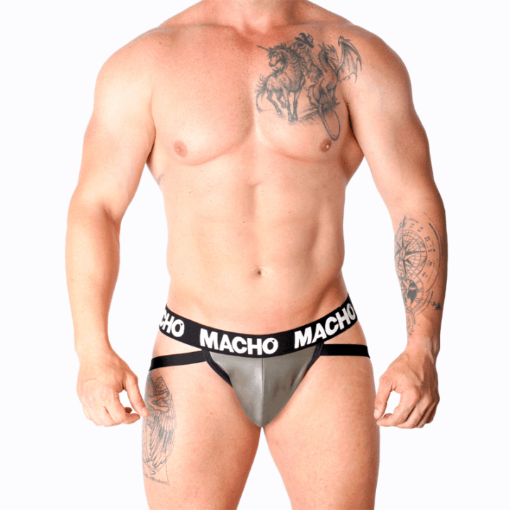 MACHO - MX27GR COURO JOCK CINZA BEGE XL