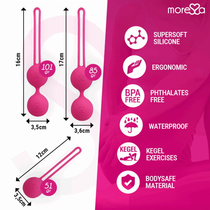MORESSA - CONJUNTO OSIAN PREMIUM SILICONE ROSA (Osian One - 51 g | Osian Two - 101 g | Osian Three 85 g)