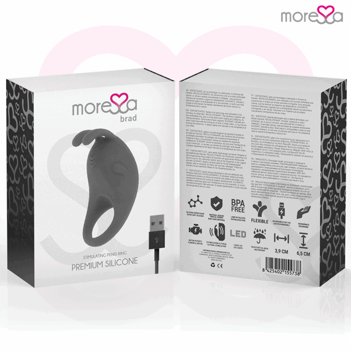 MORESSA - BRAD PREMIUM SILICONE RECARREGVEL PRETO