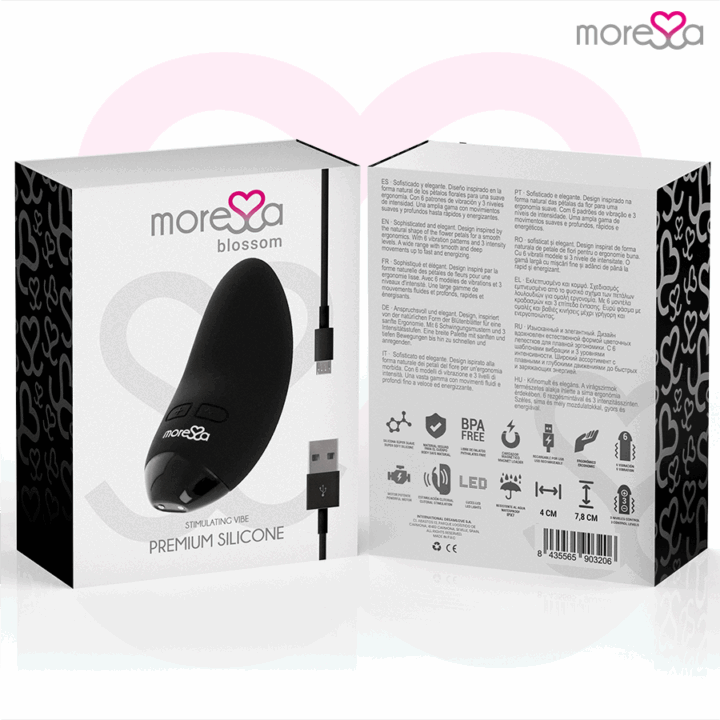 MORESSA - VIBRADOR BLOSSOM PRETO