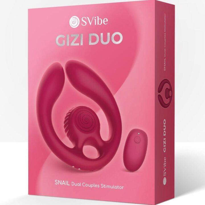 SNAIL VIBE - GIZI DUO ESTIMULADOR DE CASAIS COM CONTROLE REMOTO BURGUNDY