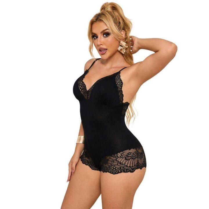 SUBBLIME - TEDDY PRETO FLORAL DETALHE DE RENDA S/M