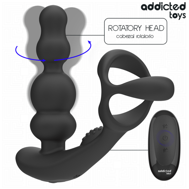 ADDICTED TOYS - MASSAGEADOR DE PRÓSTATA GIRATÓRIO COM CONTROLE REMOTO