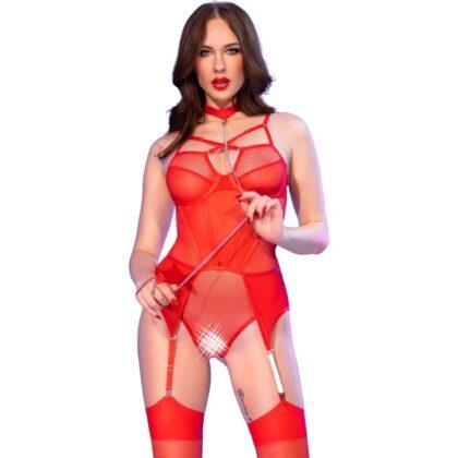 CHILIROSE - CR 4879 BODY SEM CROTCHLESS VERMELHO L