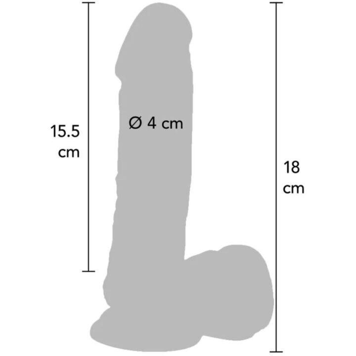 GET REAL - DILDO 18 CM COM BOLAS VIBRADOR PELE