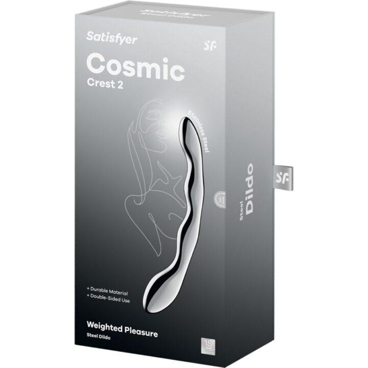 SATISFYER - COSMIC CREST 2 DILDO DE AÇO INOXIDÁVEL COM DUAS EXTREMIDADES