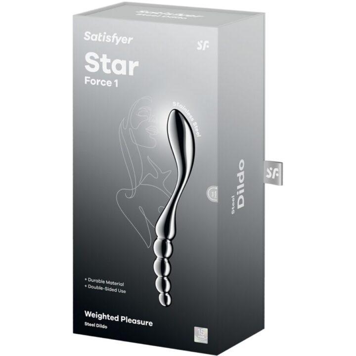 SATISFYER - STAR FORCE 1 DILDO DE AÇO INOXIDÁVEL COM DUAS EXTREMIDADES